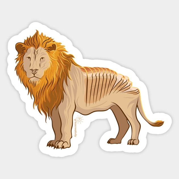 Loaf of Lion Sticker by kascreativity